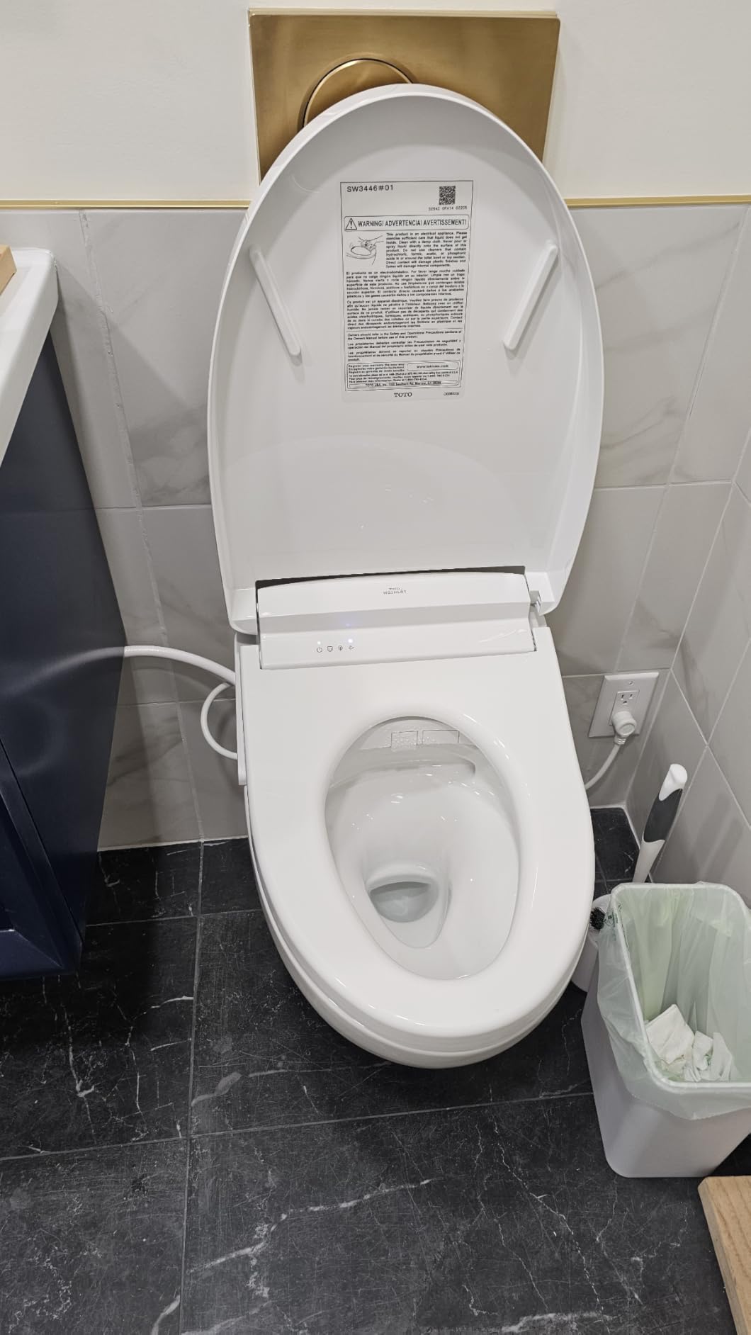 TOTO WASHLET S5 Electronic Bidet Toilet Seat with Instantaneous Water Heating, PREMIST and EWATER+ Wand Cleaning, Elongated, Cotton White - SW3446#01 customer photo 2