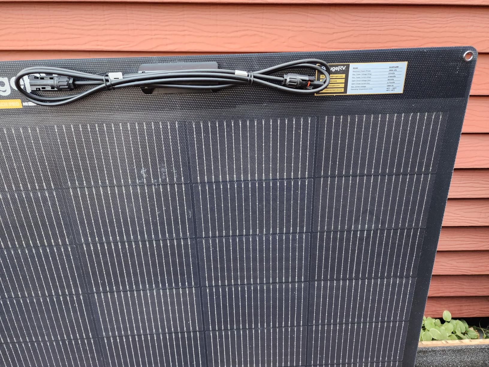 BougeRV Arch Pro 200 Watts Anti-Shading N-Type Fiberglass Flexible Solar Panel, Portable 24 Volts 16BB Mono Cell 25% High-Efficiency, Compact for RV Camping Home Boat Marine Curve Surface Black customer photo 2