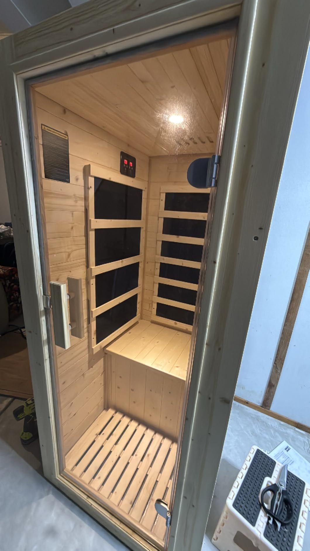 Albott 4 Person Infrared Sauna with 7-Color Light Therapy, Low EMF 2145W, Infrared Saunas for Home, Canadian Hemlock Wood Dry Sauna with 10 Carbon Panels, Ambient Light Strips & Bluetooth, 110V/20A customer photo 2