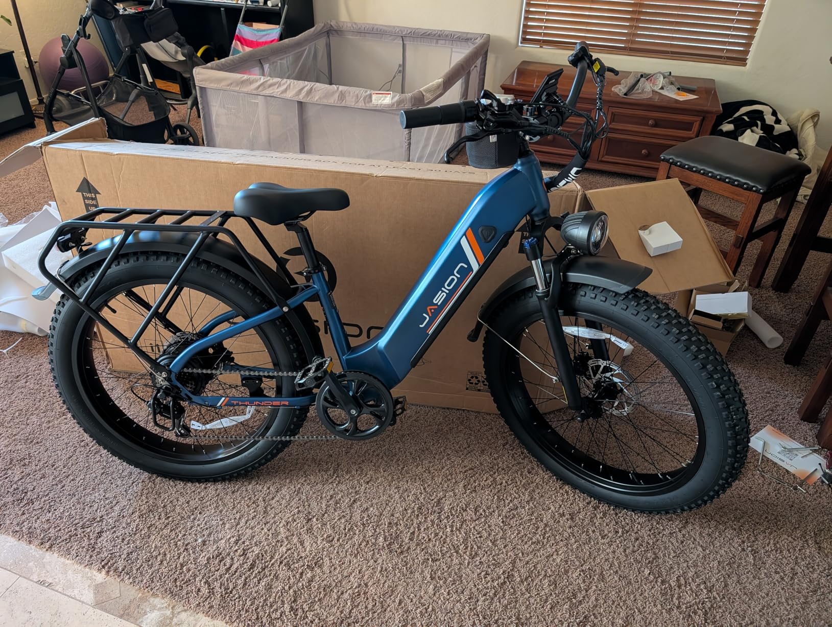 Jasion Thunder Electric Bike, 1800W Peak Ebikes for Adults, 26'' Fat Tire, 80 Miles with 864Wh Battery, 30+ MPH Max Speed, 400LB Capacity, Certified by UL2849 customer photo 2