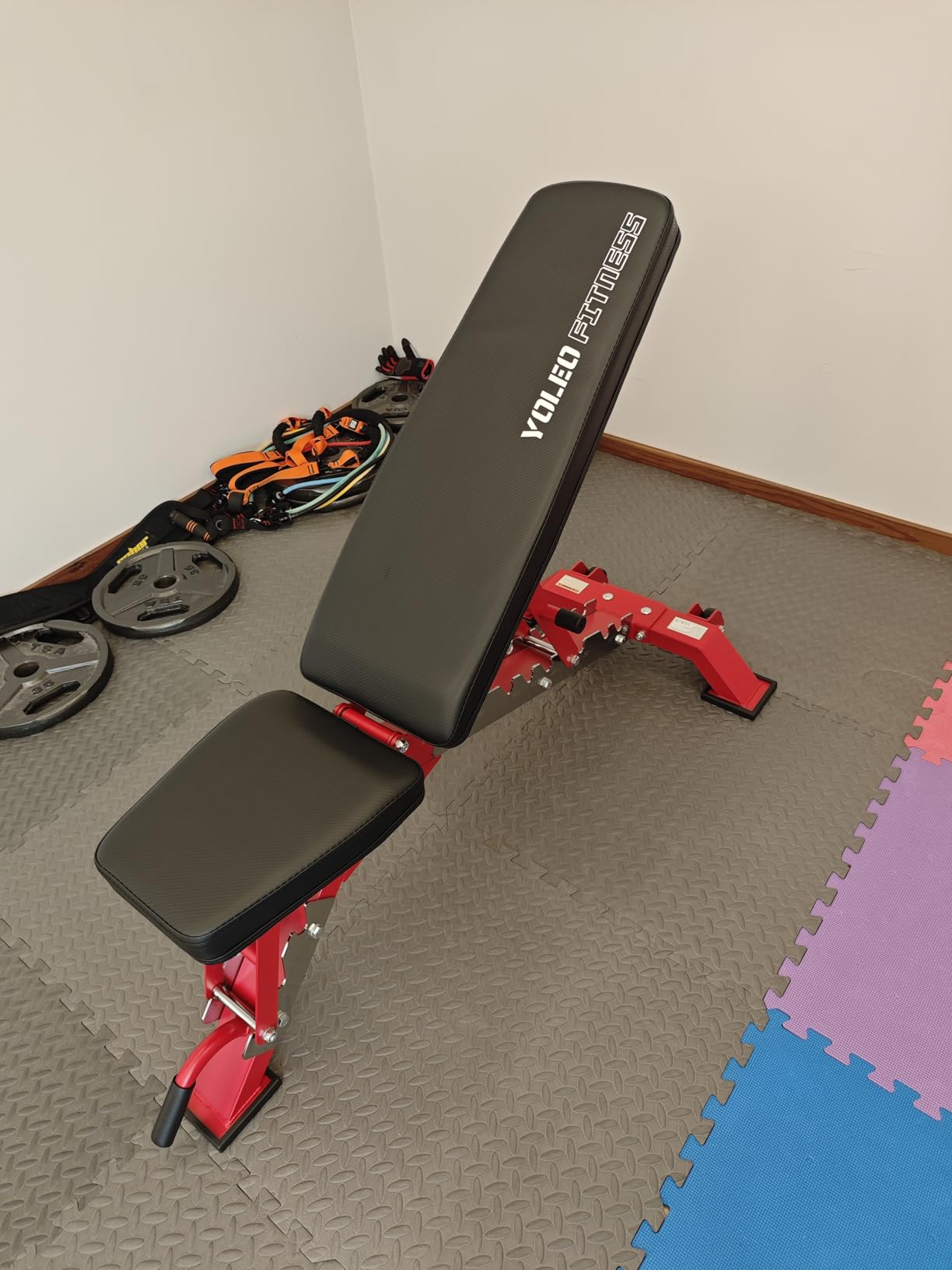 YOLEO Commercial Adjustable Weight Bench 2315LB ASTM Certified - 80% Pre-Assembled Heavy Duty Workout Bench for Home Gym customer photo 1