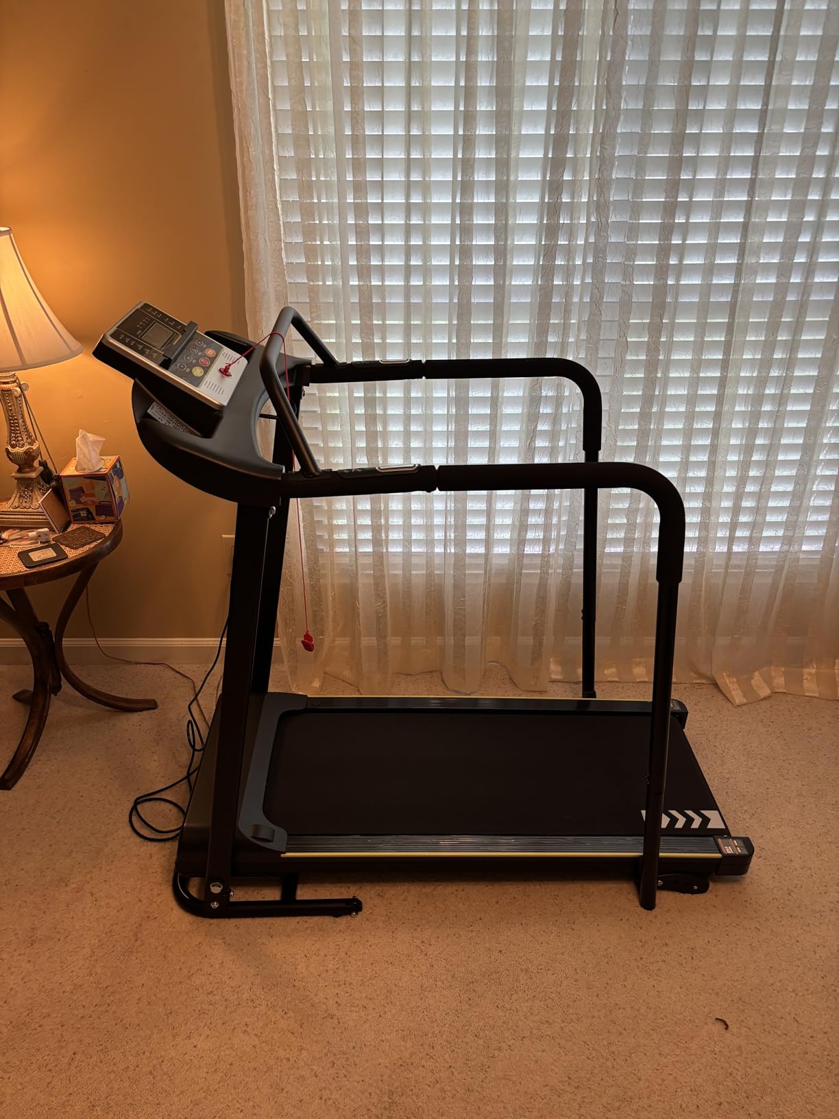 Redliro Treadmill for Seniors - 0.3mph Slow Start, Front & Long Handrails | 0-2% Incline, 300lb Capacity, Wheeled, Auto Lube, Soft Drop System, Screen Off Controls, Rehab Walker for Elderly Home Use customer photo 1