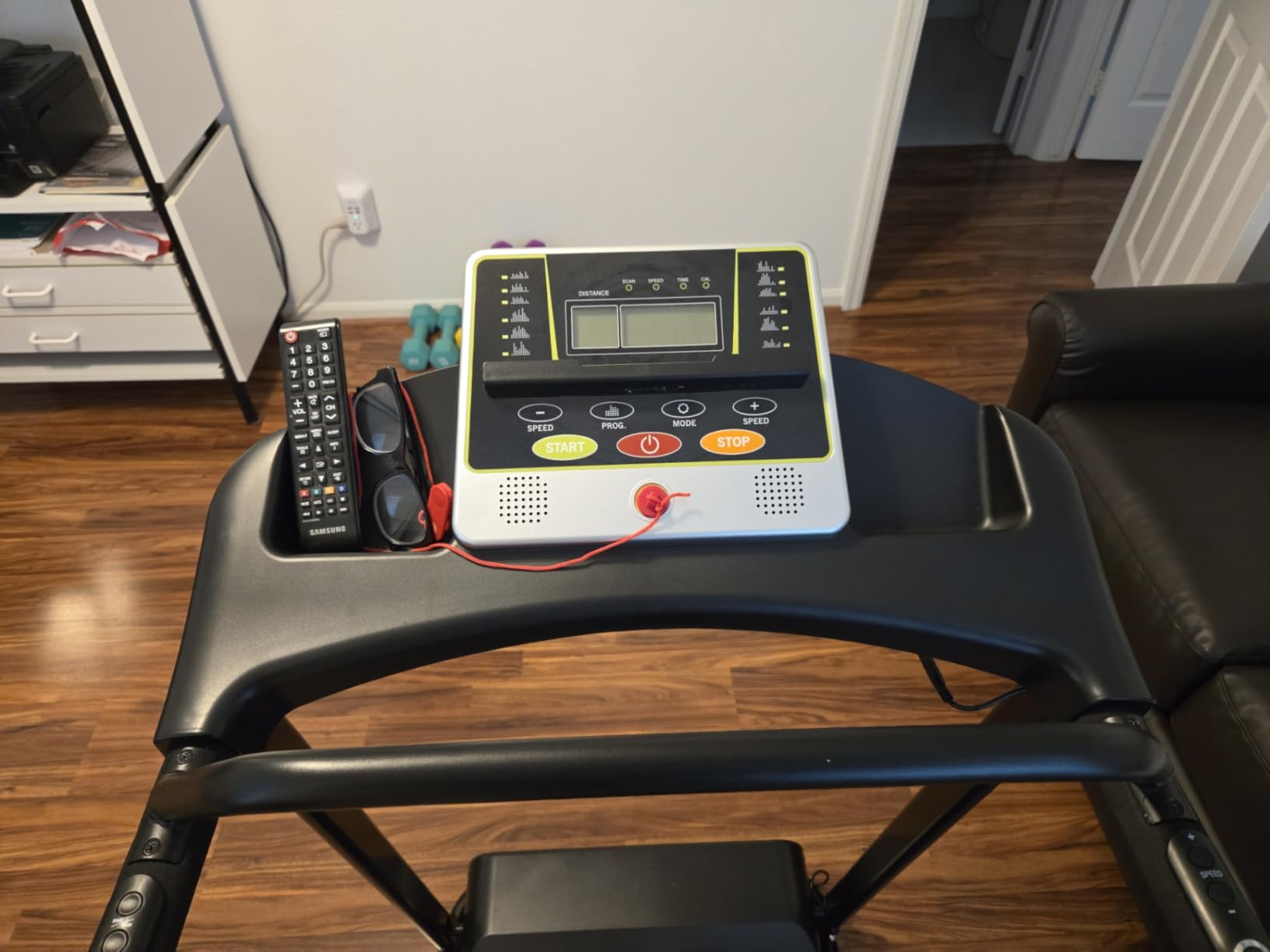 Redliro Treadmill for Seniors - 0.3mph Slow Start, Front & Long Handrails | 0-2% Incline, 300lb Capacity, Wheeled, Auto Lube, Soft Drop System, Screen Off Controls, Rehab Walker for Elderly Home Use customer photo 2