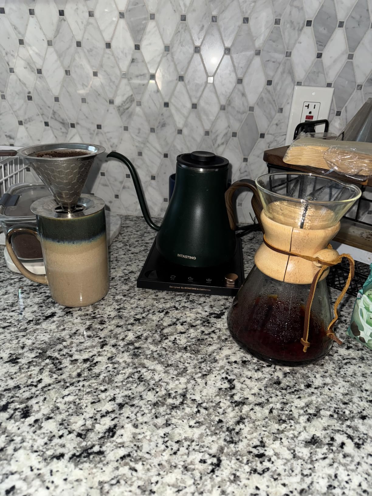 INTASTING Electric Kettle, Gooseneck Electric Kettle, ±1℉ Precise Temperature Control, Stainless Steel Interior, Quick Heating for Pour Over Coffee, Tea & Boiling Water, 0.9L (Black) customer photo 1