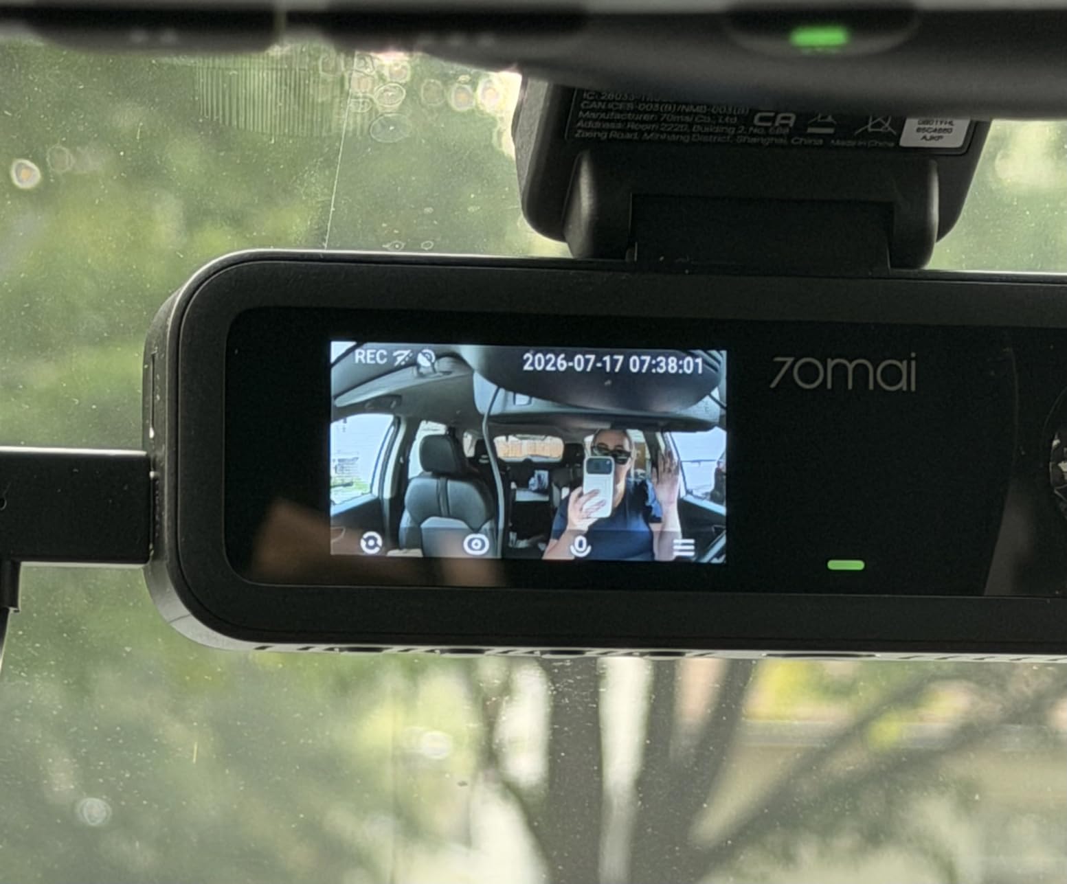 70mai 4K Dash Cam Front and Rear Inside, 3 Channel Car Dash Camera for Cars, Dashcam with GPS, Wi-Fi 6, Voice Control, Parking Monitor, Night Vision, Loop Recording, 64GB SD Card Included (T800E) customer photo 1