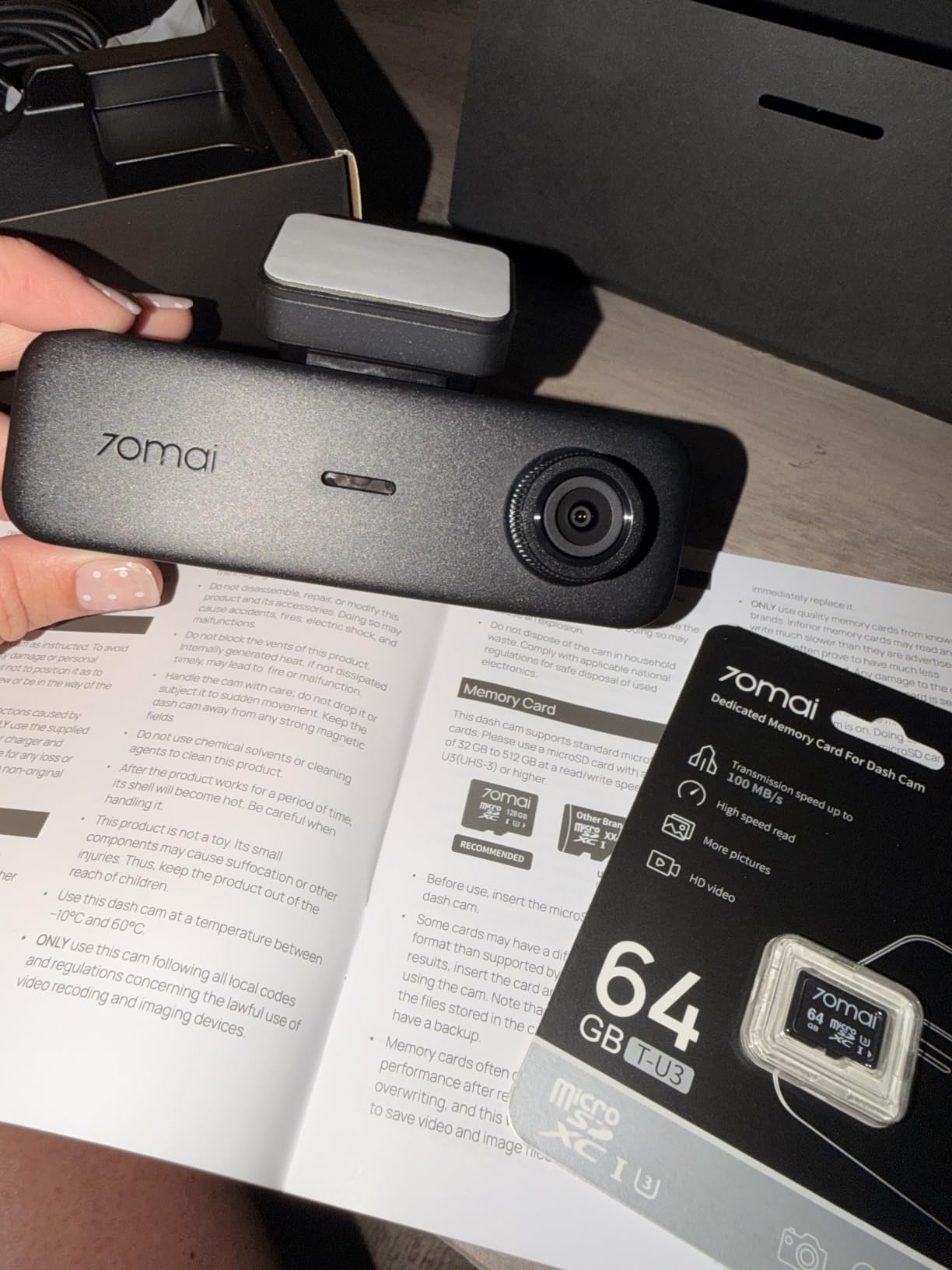 70mai 4K Dash Cam Front and Rear Inside, 3 Channel Car Dash Camera for Cars, Dashcam with GPS, Wi-Fi 6, Voice Control, Parking Monitor, Night Vision, Loop Recording, 64GB SD Card Included (T800E) customer photo 2