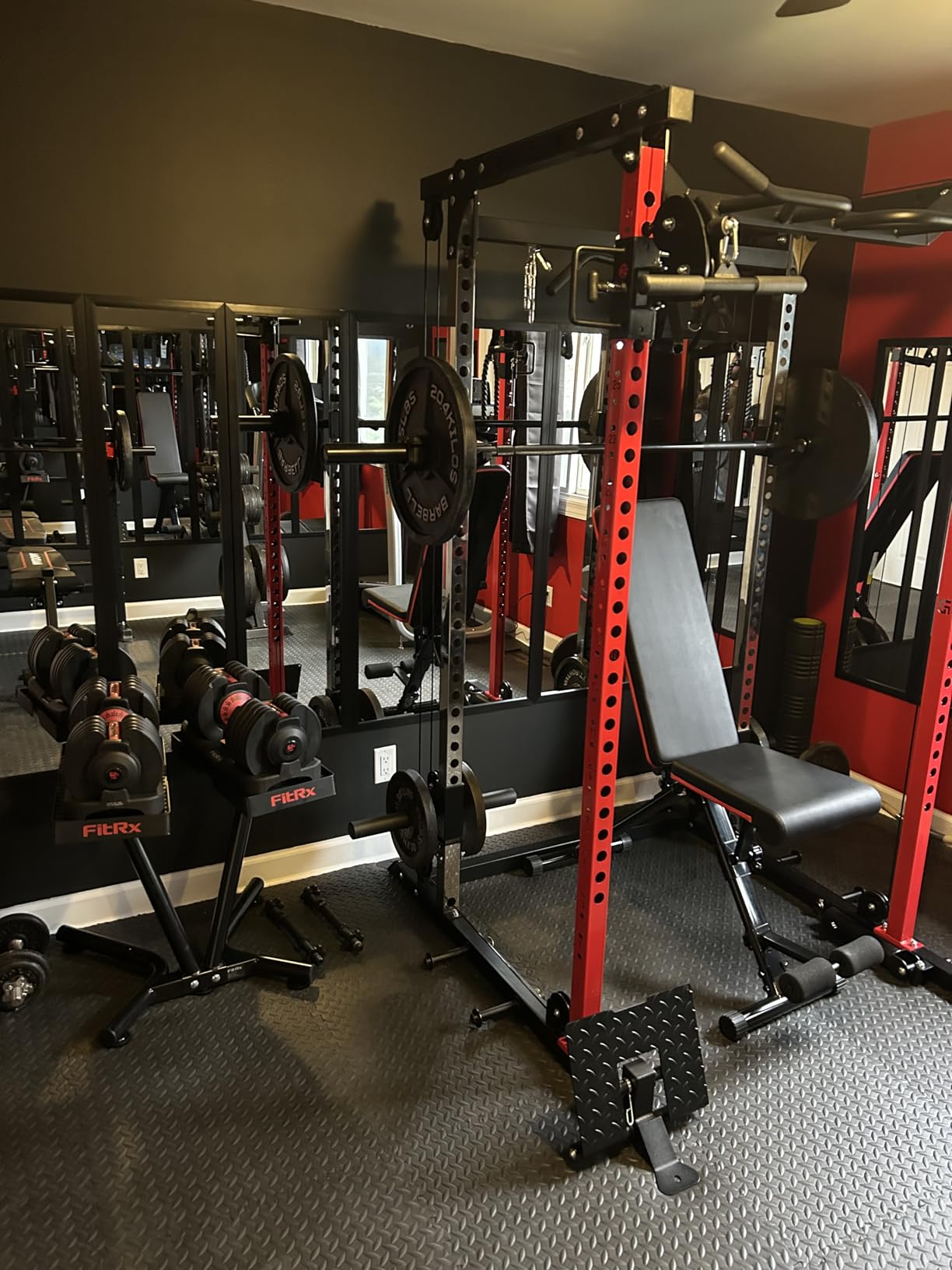 DP01 Power Cage, 2000LBS Squat Rack with Cable Crossover and Dual Independent Pulley System, Full Cage for Full Body Training, Power Rack with More Training Attachments for Home Gym customer photo 2