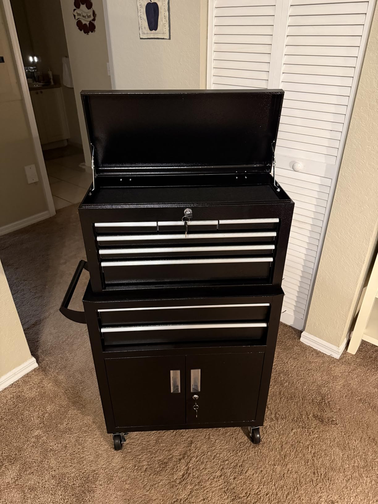 Superday 8 Drawer Rolling Tool Chest with Lock, Detachable Tool Cart (Black) customer photo 2