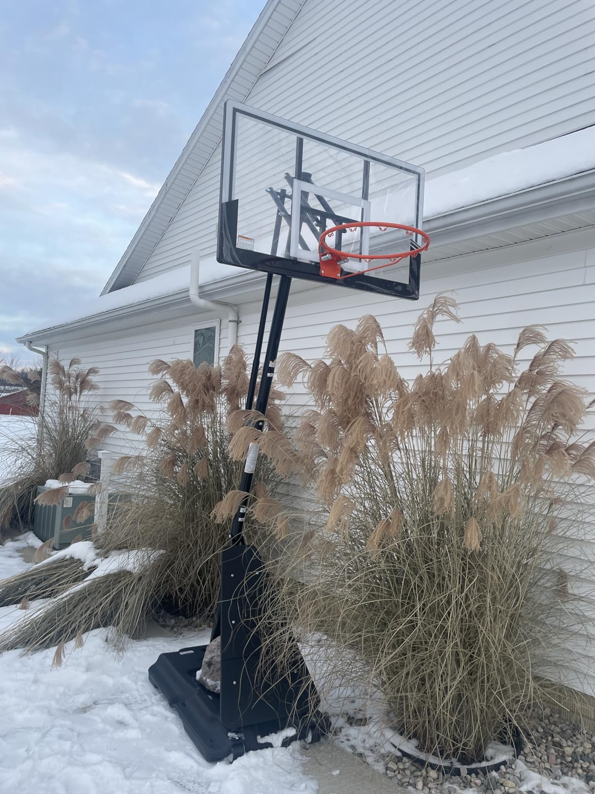 BACKYARD BLITZ Basketball Hoop, 44&47IN Backboard 10FT Height Adjustable | Portable Hand-Crank Adjust Basketball Goal System Outdoor with Shatterproof Backboard and Fillable Base, Backyard Driveway customer photo 2
