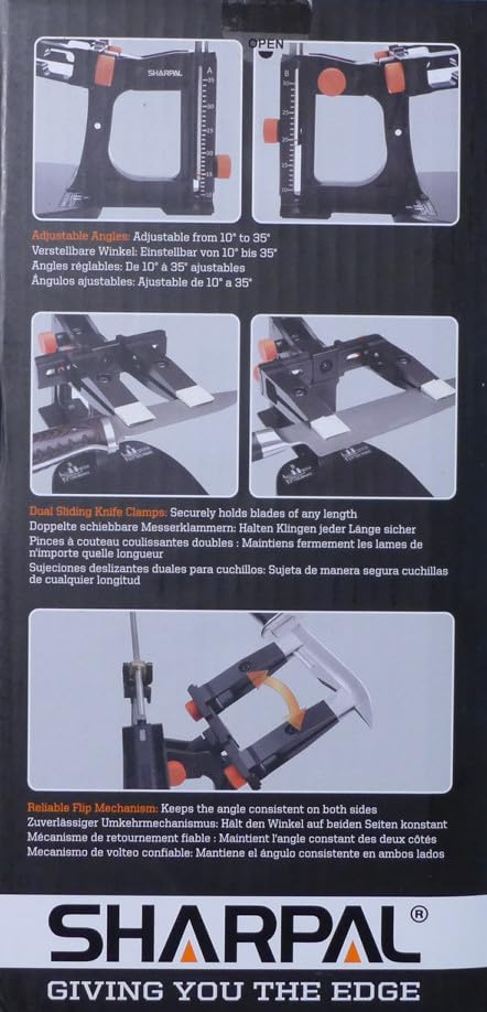 SHARPAL 202H Precision Knife Sharpening System, Adjustable Angle 10-35° | Knife Sharpener Kit, 7 Abrasive Plates (Diamond 220/325/600/1000, Whetstone 3000/6000, Leather Strop) and Giftable Carry Case customer photo 2