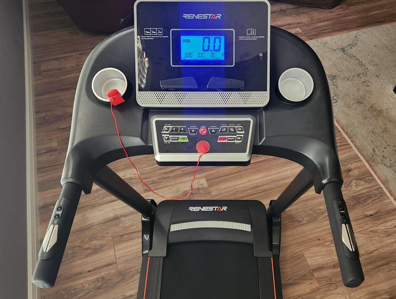 Renestar Folding Treadmill for Home with Auto Incline | compact, 300LBS, Bluetooth speaker, low noise, pulse monitor, foldable, knee-friendly, cushioned running belt customer photo 2