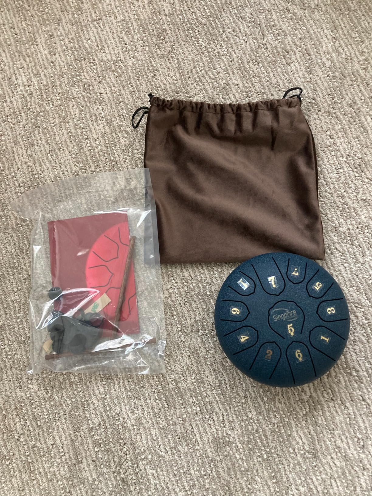 SINGOFIRE New Upgrade Advanced Handpan Drum, Ember Steel Handpan, 10-Notes with Bag, 22-Inch 440Hz D Minor Kurd, Telescopic Drum Stand, Copper Spirit Dome customer photo 1