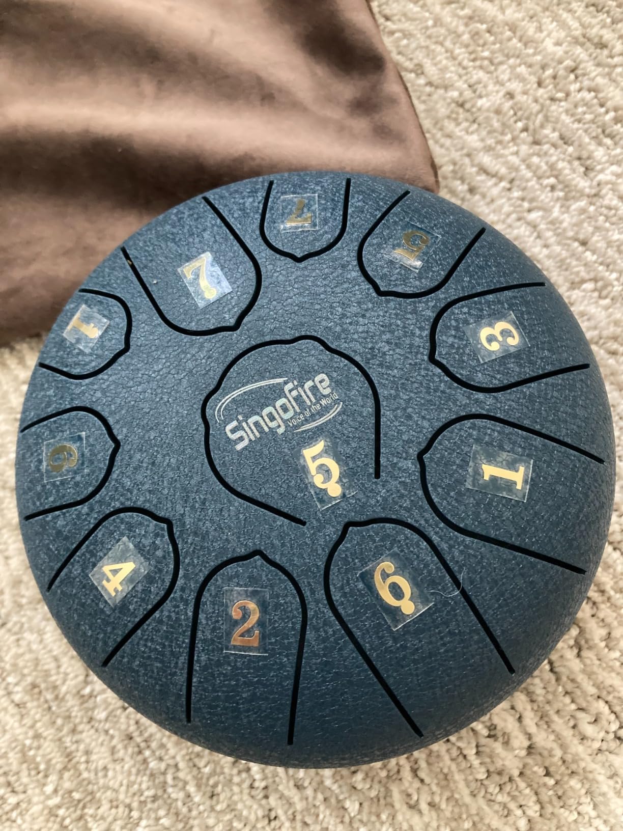 SINGOFIRE New Upgrade Advanced Handpan Drum, Ember Steel Handpan, 10-Notes with Bag, 22-Inch 440Hz D Minor Kurd, Telescopic Drum Stand, Copper Spirit Dome customer photo 2