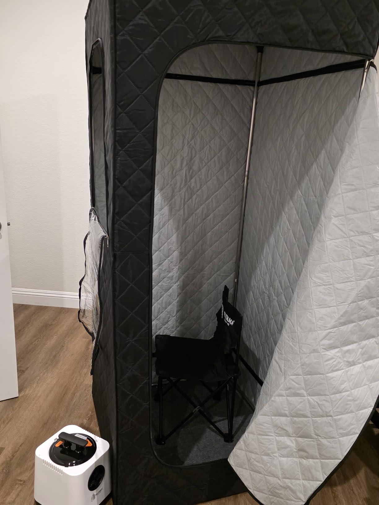 Portable Infrared Sauna Box for Home, 3L 1400W Steam Sauna Tent, Personal Sauna Pod, 660nm Red Light, Remote Control, Folding Chair, 15 Levels, 99-Min Timer customer photo 1