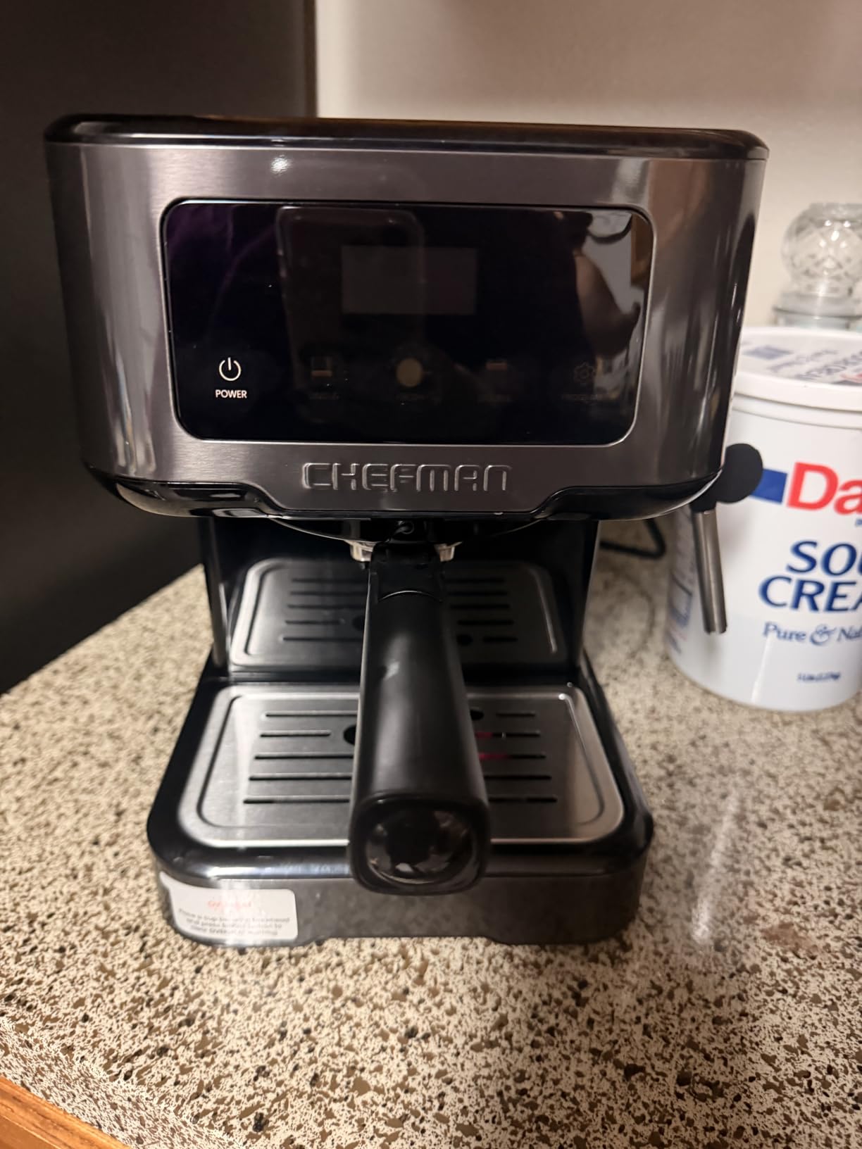 Chefman CraftBrew Espresso Machine, 15-Bar Pump Digital Espresso Maker w/Steam Wand for Latte & Cappuccino, Compact Espresso Coffee Machine w/ 1.5L Removable Water Reservoir - Stainless Black customer photo 2