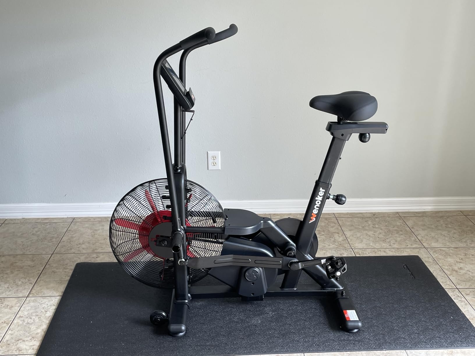 Wenoker Exercise Bike, Air Bike with Smart APP, ISCC PLUS Certified, Dual Action Handlebars Stationary Fan Bike 350LBS Capacity for Home Gym HIIT Full Body Workout customer photo 1