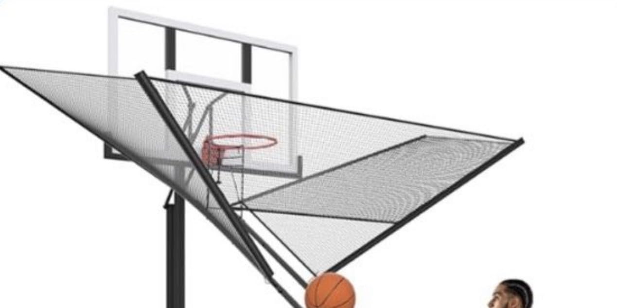 Upgrade Basketball Shot Trainer with Net Return Attachment, Heavy Duty Basketball Rebounder Ball Return for Basketball Hoop fit 18