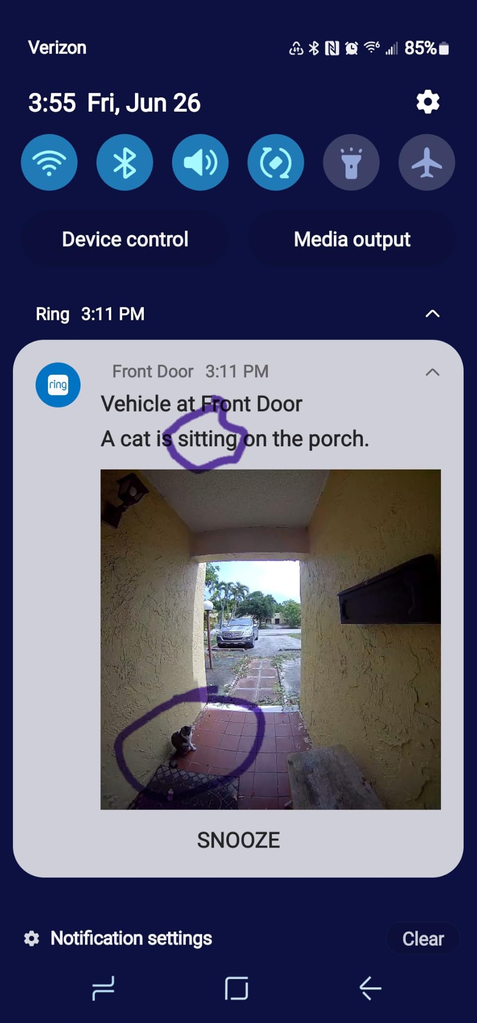Ring Battery Doorbell (newest model) - Retinal 2K with wide-angle video, up to 6x Enhanced Zoom, Two-Way Talk, and Built-In Battery, Speckled White customer photo 2