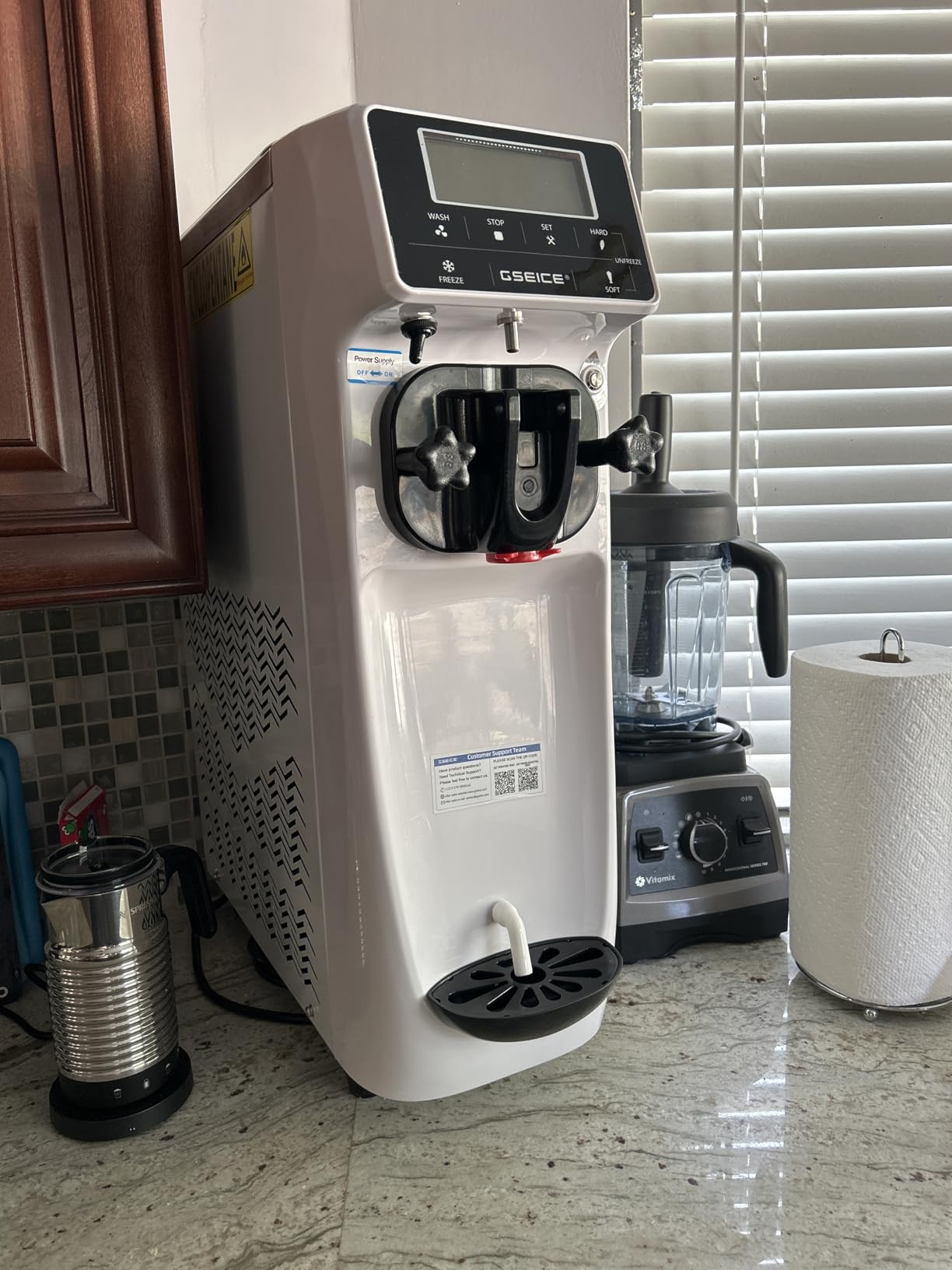 Ice Cream Machine, 3.5 Gal/H Soft Serve Maker, 5