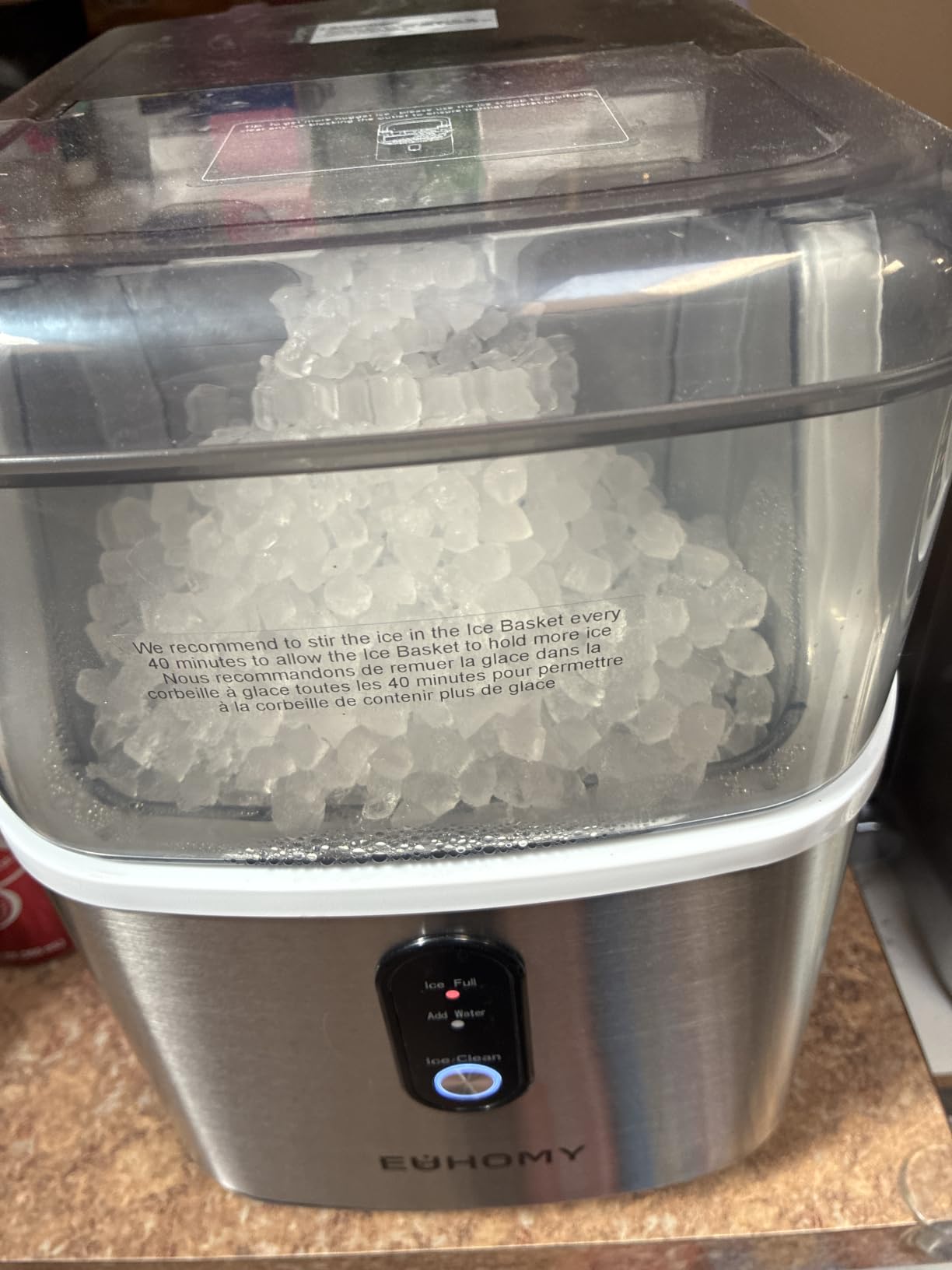 EUHOMY Nugget Ice Maker Countertop, Ready in 7 Mins, 35Lbs/24H Pebble Ice Maker Machine, Self-Cleaning Countertop Sonic Ice Makers with Ice Scoop&Basket, Pellet Ice Maker for Home, Stainless Steel customer photo 2