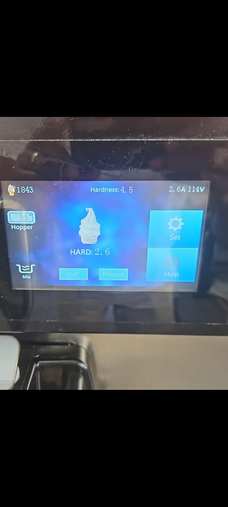 Commercial Ice Cream Machine 5.3-7.4 Gal/H, 3 Flavors Countertop Soft Serve Ice Cream Machine with 8L Hopper, Auto Clean Ice Cream Maker With Pre-Cooling for Snack Restaurants Bars, 1800W customer photo 1