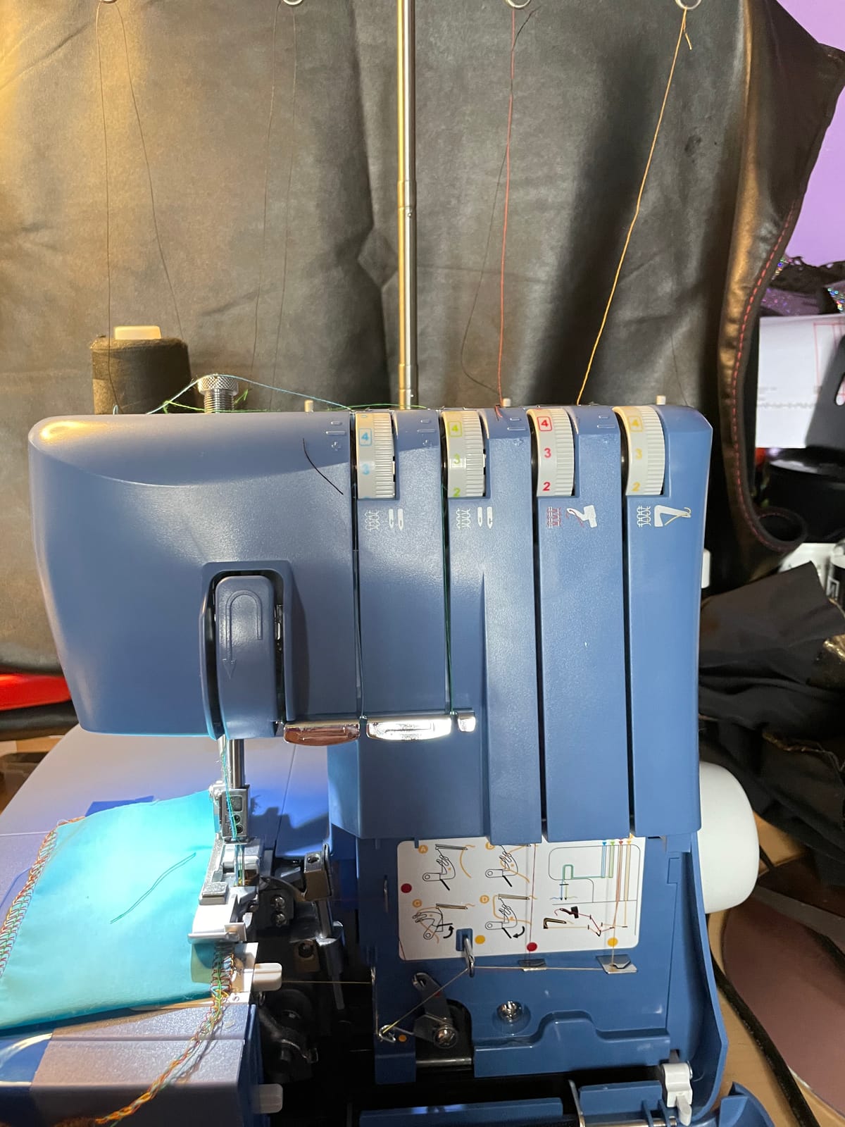 SINGER S0230 Navy Blue High Speed Overlock Serger, 2-3-4 Thread Capability | color coded threading, 1300 stitches/min, differential feed customer photo 2