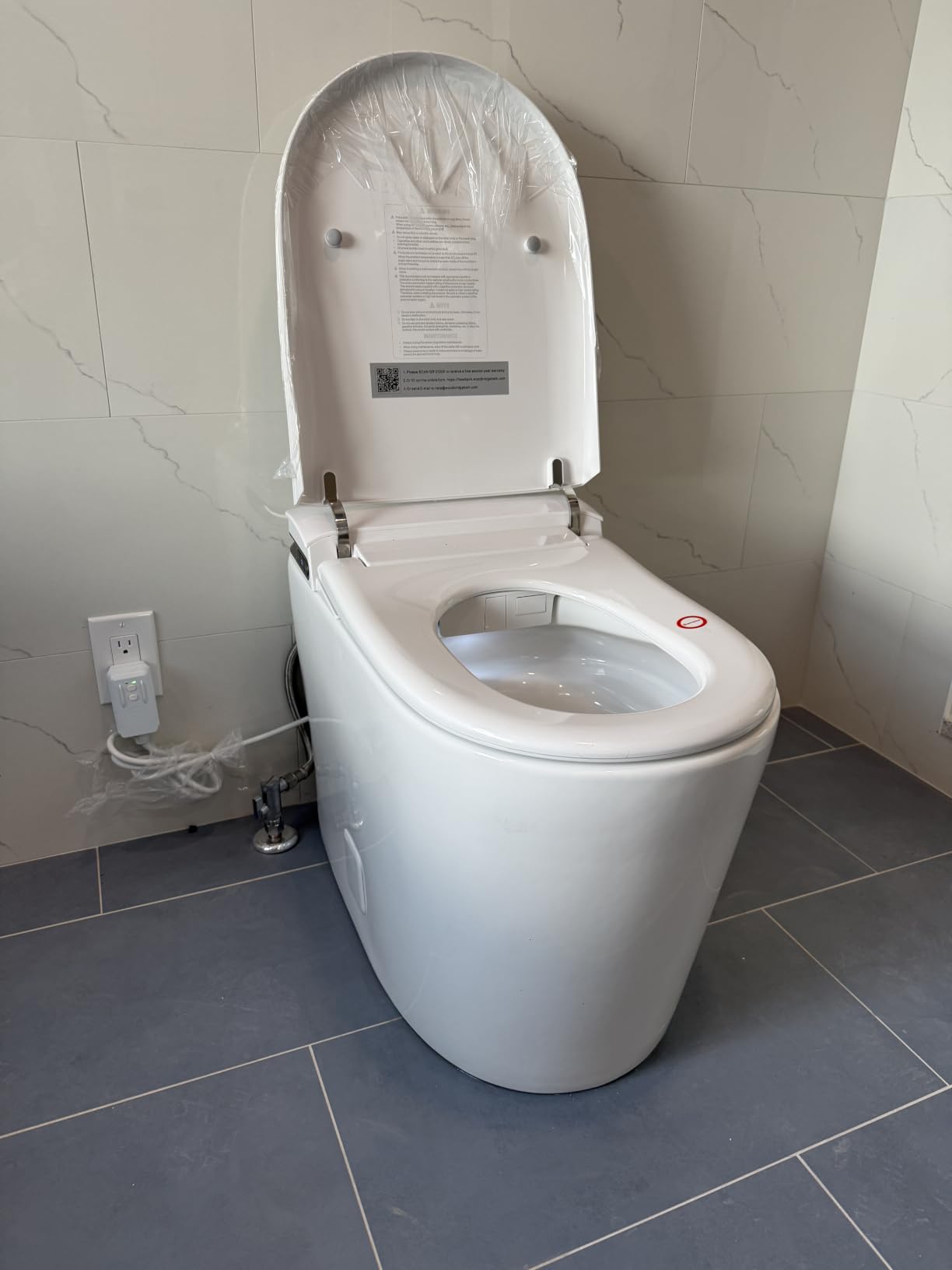 WOODBRIDGE Smart Toilet with Auto Lid Open/Close, Without Bidet (GT100) | ADA Comfort Height, Foot Sensor, Fragrance System, Heated Seat, Easy Installation, Ambient Lighting customer photo 1