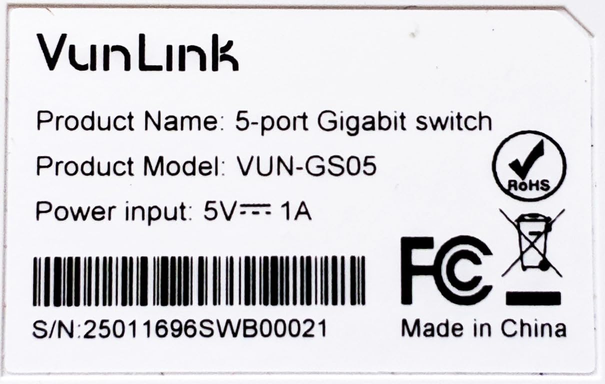 10Gb Ethernet Switch with 4 x 2.5GbE + 2 x 10GbE RJ45 Ports, VunLink 6 Port 10G/2.5G Multi-Gigabit Unmanaged Network Switch, Plug and Play, Fanless, Desktop/Wall-Mount, for Wireless AP, NAS, PC, Home customer photo 2
