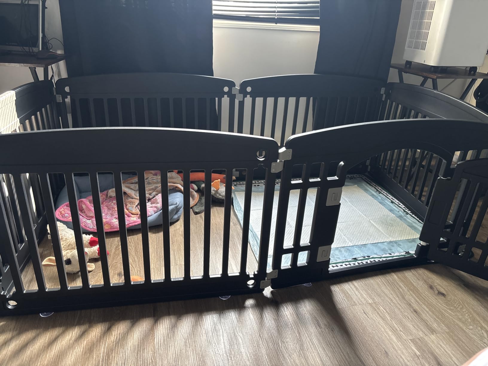 NEWBULIG Dog Playpen 4-Panel, 24IN Puppy Playpen, Stable Dog Play Pen Indoors/Outdoor with Secure Locking Door, Plastic Pet Fence for Small & Medium Dogs customer photo 1