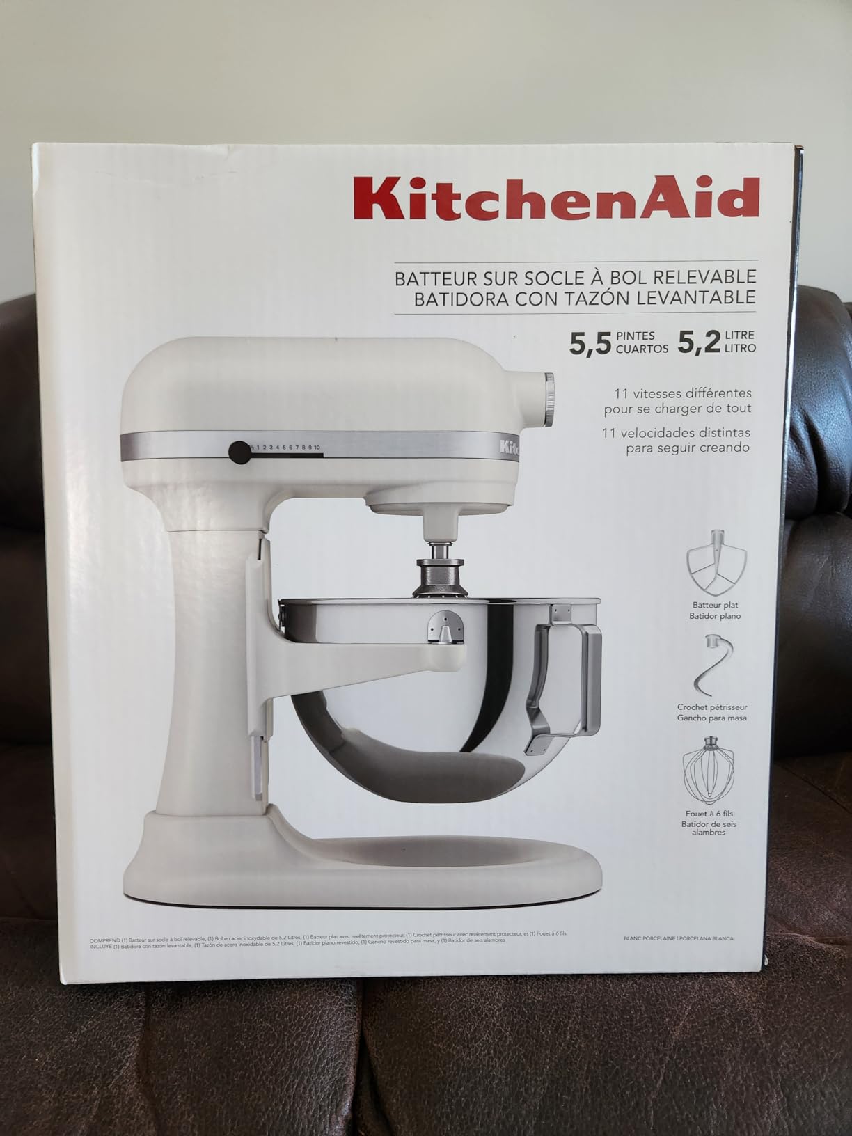 KitchenAid 5.5 Quart Bowl-Lift Stand Mixer with 11 Speeds, KSM55SXXX, Porcelain White customer photo 1