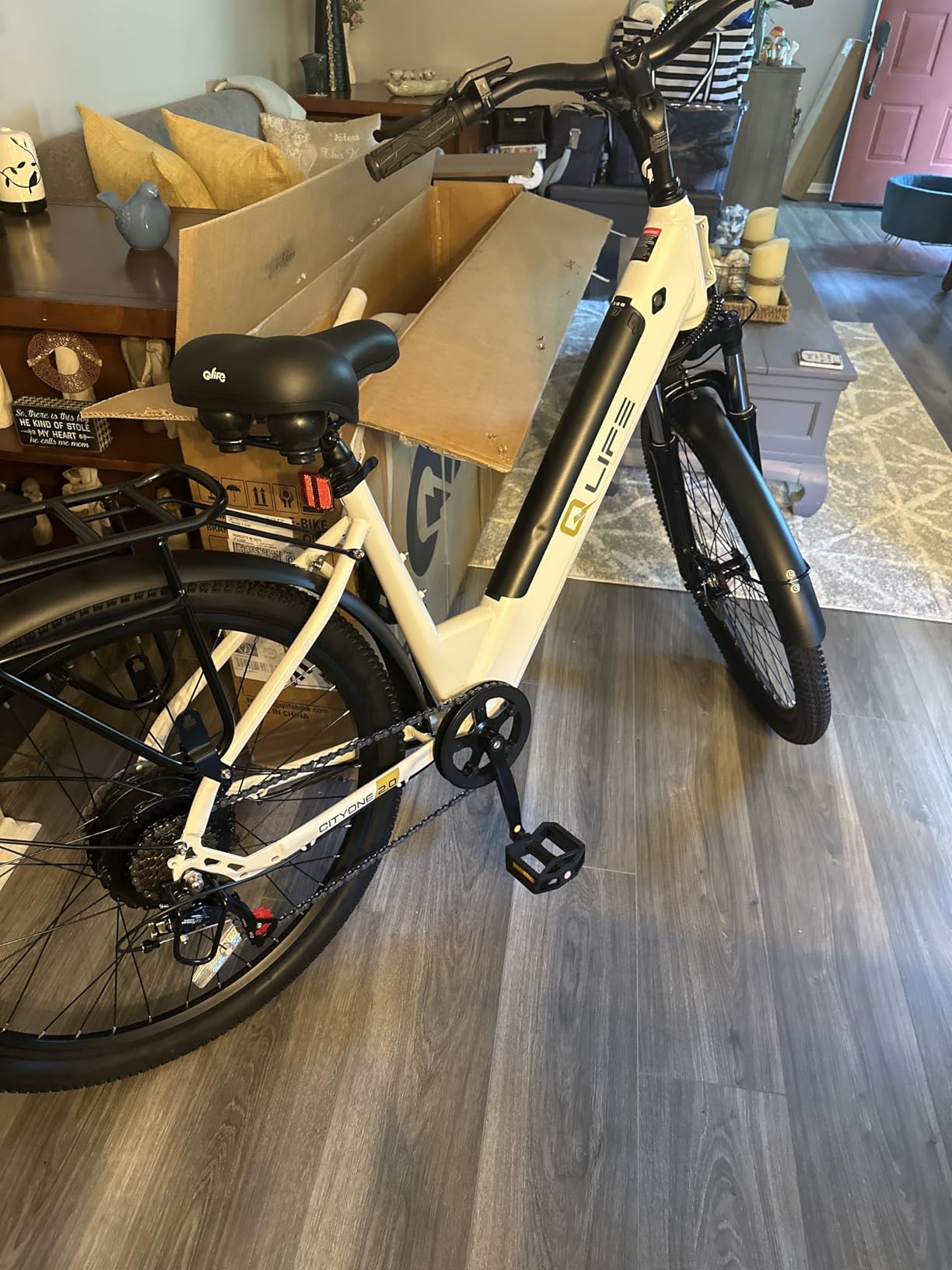 Qlife Cityone 2.0 Electric Bike for Adults, Up to 65Miles, 20+MPH, 1200W Peak Motor 26
