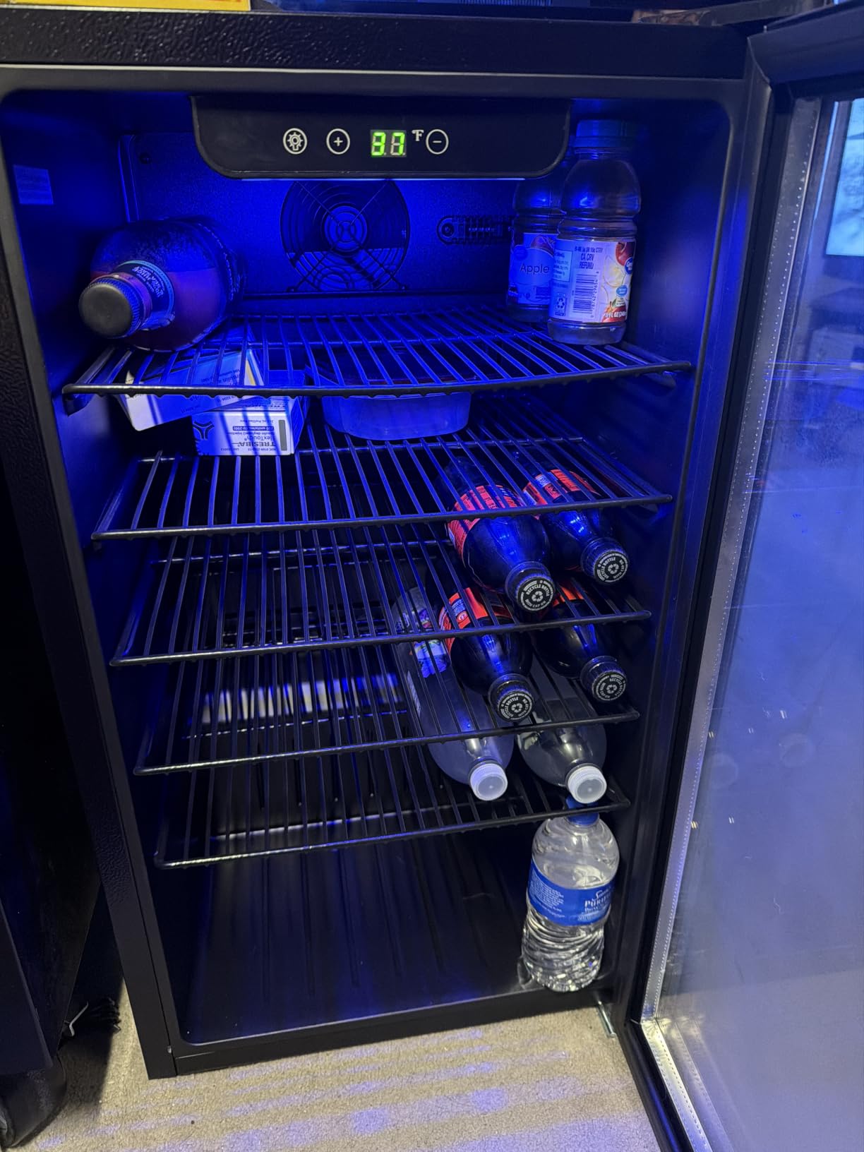 EUHOMY 130 Can Mini Fridge, Beverage Refrigerator with Glass Door, Black | 3.2 Cu.ft Capacity, 37°F to 61°F, Compressor Cooling, Digital Temperature Control, Removable Shelves, Home Bar Office Use customer photo 1