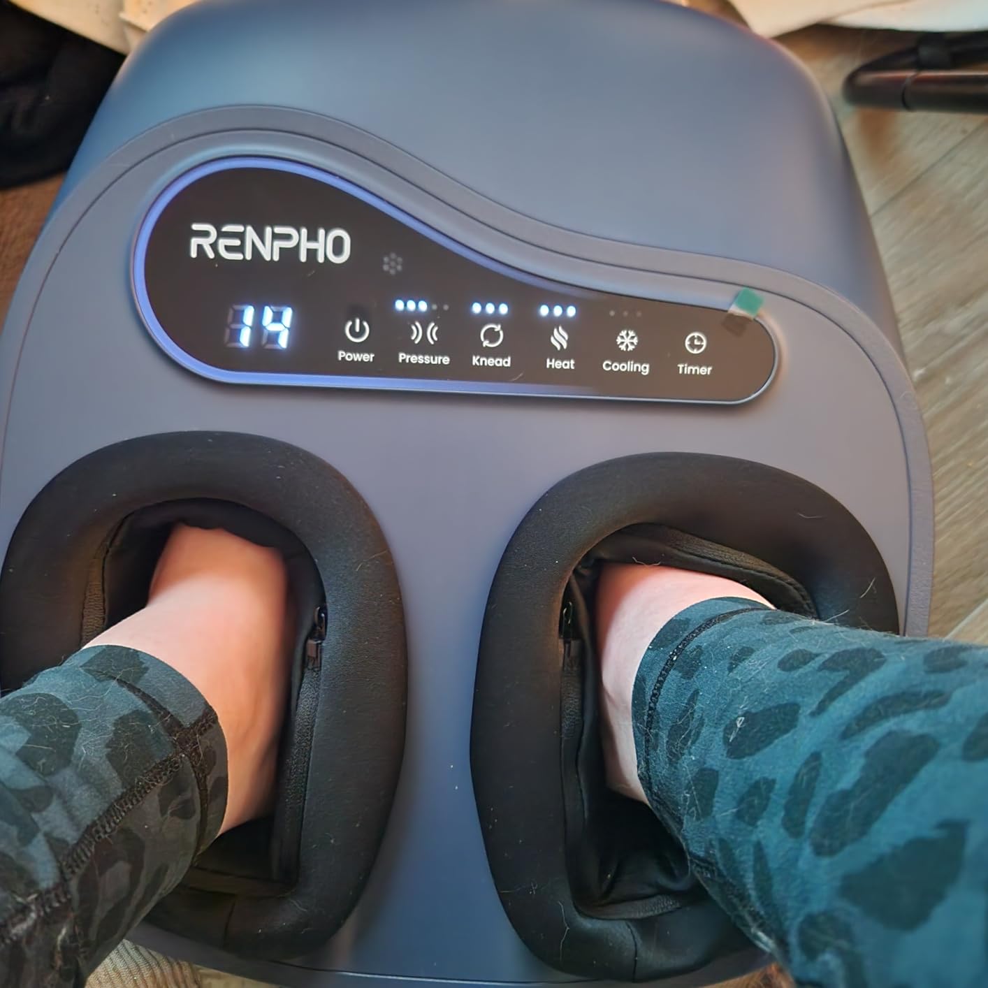 RENPHO Thermacool 2-in-1 FSA Foot Massager with Heat & Cold, HSA Eligible | Cooling Therapy, Premium Foot Massager with 5 Compression & 3 Kneading, Countdown Timer Panel, Remote, Fits up to Size 13 customer photo 1
