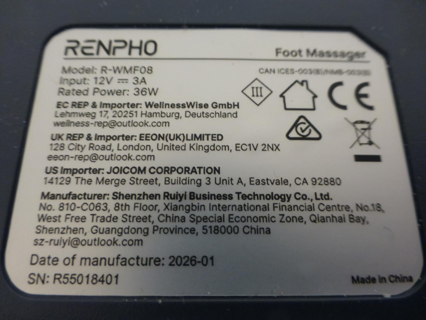 RENPHO Thermacool 2-in-1 FSA Foot Massager with Heat & Cold, HSA Eligible | Cooling Therapy, Premium Foot Massager with 5 Compression & 3 Kneading, Countdown Timer Panel, Remote, Fits up to Size 13 customer photo 2