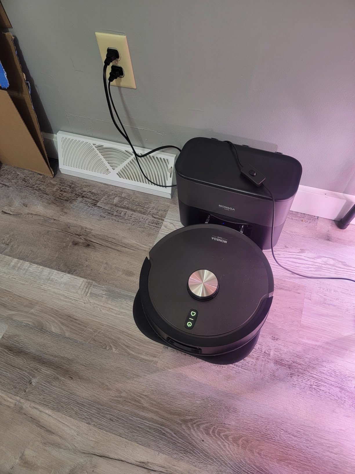MONSGA Robot Vacuum and Mop Combo, 90 Days Self-Emptying with 8000Pa Suction, LiDAR Smart Mapping, Dual Anti-Tangle for Pet Hair, Carpet and Hard Floor customer photo 1