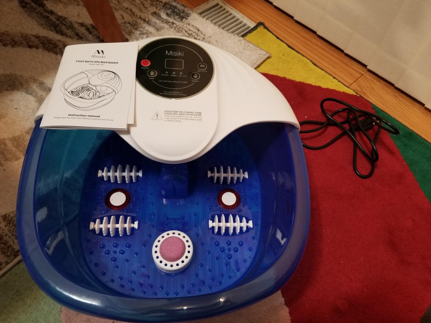 Collapsible Foot Spa Bath with Heat, Fits Men Size 12 (Royal Blue), Remote Control & 16 Massage Rollers, Fast Heating, Surf, Timing & Red Light customer photo 1