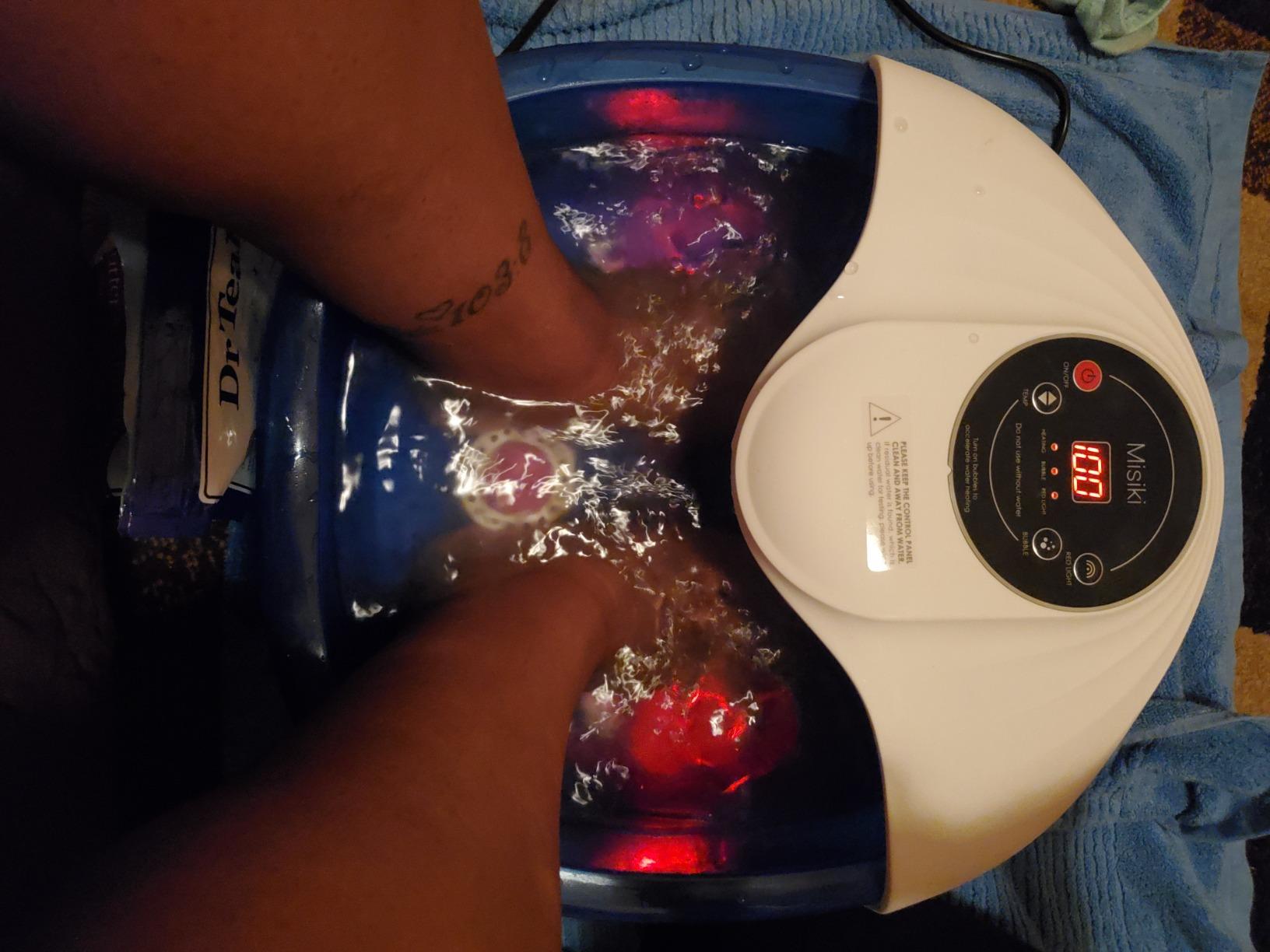Collapsible Foot Spa Bath with Heat, Fits Men Size 12 (Royal Blue), Remote Control & 16 Massage Rollers, Fast Heating, Surf, Timing & Red Light customer photo 2