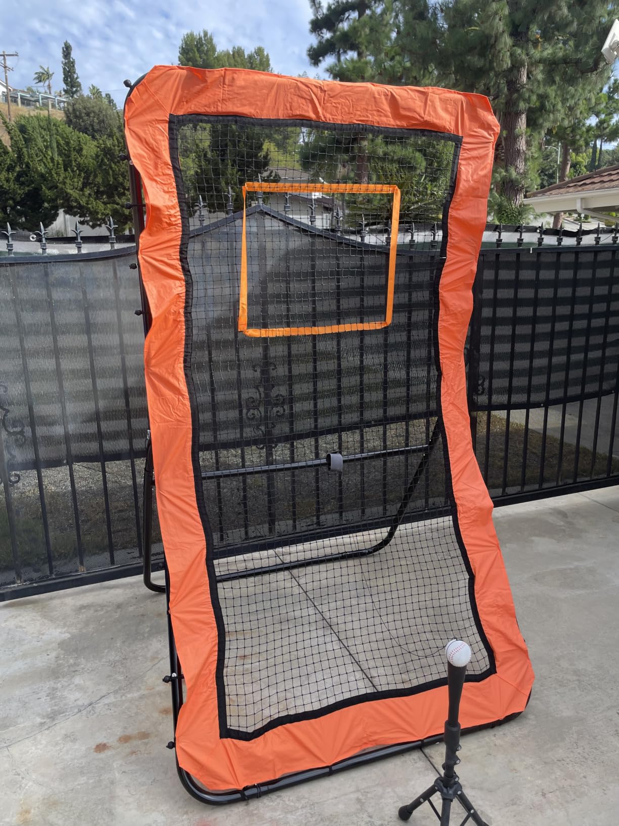 Lacrosse Rebounder net for Backyard, 4x7FT Adjustable Net with 5 Angles & Target Stripe, Durable Multi-Sport Practice Tool for Soccer Baseball Volleyball Training Equipment customer photo 2