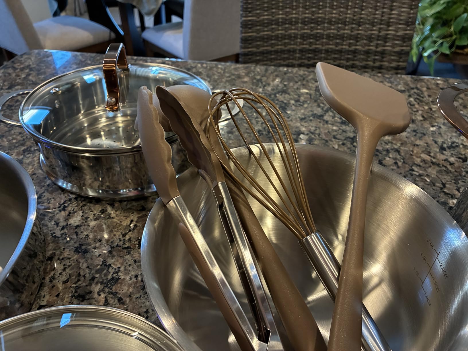 CAROTE 21pcs Tri-Ply Stainless Steel Cookware Set, Pots and Pans Set, Non Toxic Induction Kitchen Cooking Sets, Gold customer photo 2