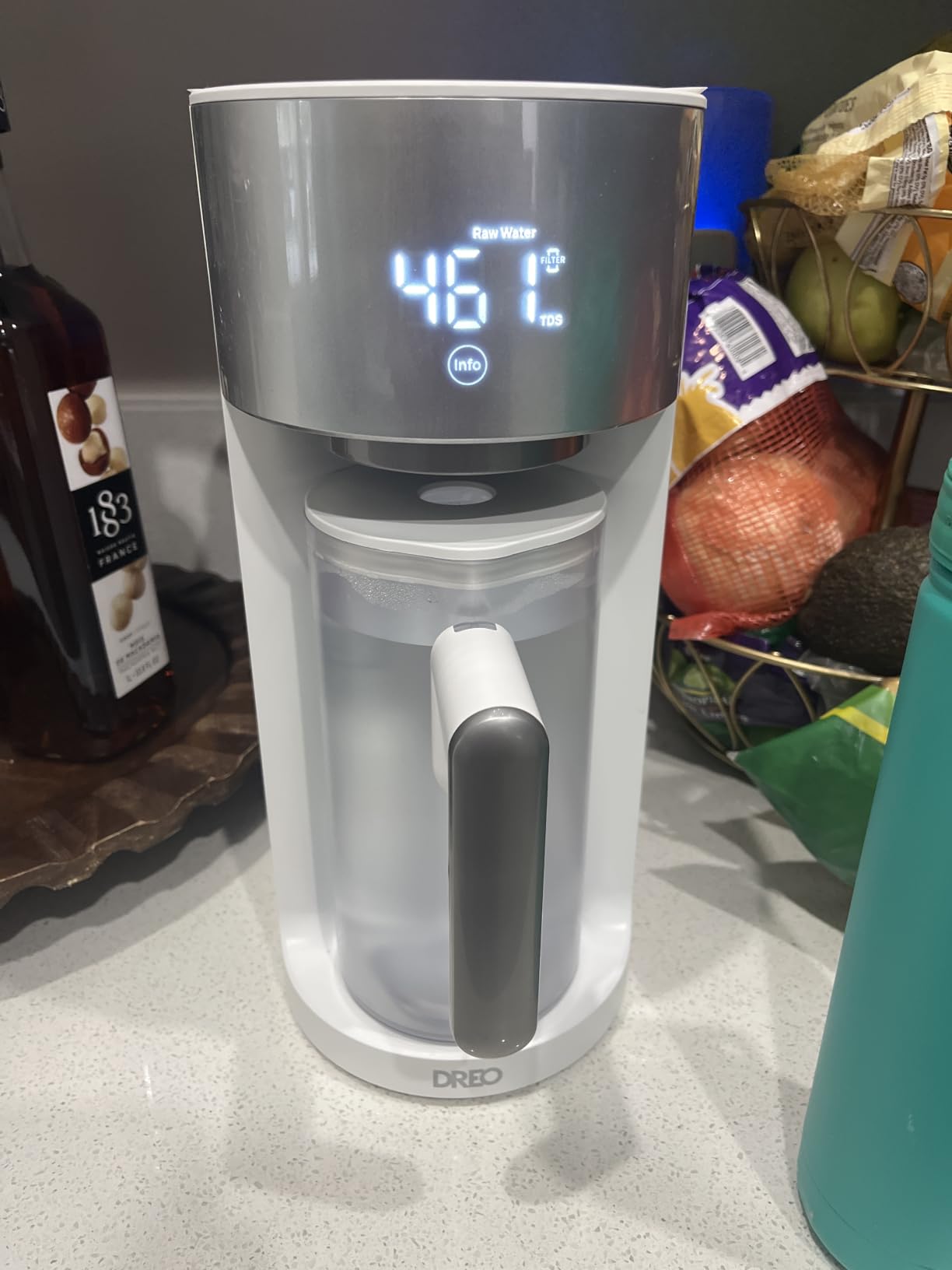 DREO Reverse Osmosis Water Filter Countertop, RO Filtration System, 3:1 Pure to Drain, TDS & Filter Life & 2 Autofill Pitchers, Install-Free, Self-Cleaning Water Purifier customer photo 2