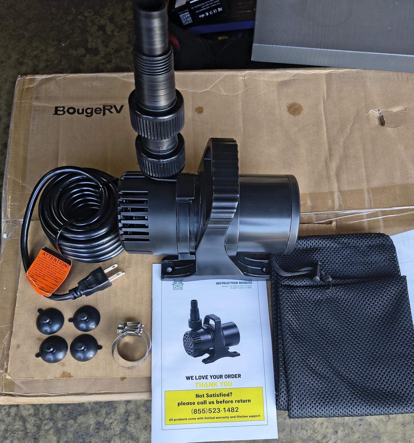 OYO Water 175W 3000 GPH Pond Pump, High Flow Heavy Duty Submersible Water Pump for Large Ponds, Fountains & Waterfalls, Ultra Quiet, Submersible & Inline Use, 20.3 ft Power Cord, Includes Filter Bag customer photo 2