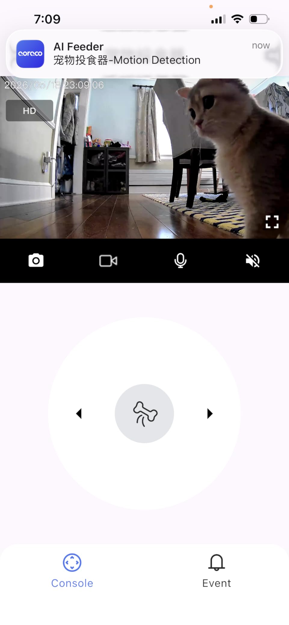2026 3K Pet Camera Treat Dispenser, 32ft Remote Tossing for Dogs & Cats - Reduces Separation Anxiety, 360° View, Security Indoor Cam w/ Phone App, Barking Alerts, No Subscription, 5G WiFi, Robot M3 customer photo 2