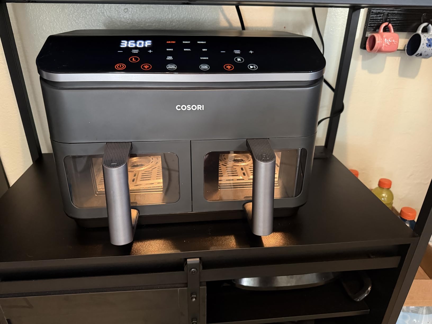 Cosori TWINFRY 9 QT Double Air Fryer, Removable Divider, PFAS-Free Ceramic | Two Ways to Cook, Dual 4.5Qt & Full 9Qt, 6-in-1, Independent Cooking, Match&Sync, Dishwasher-Safe, Countertop Friendly customer photo 1