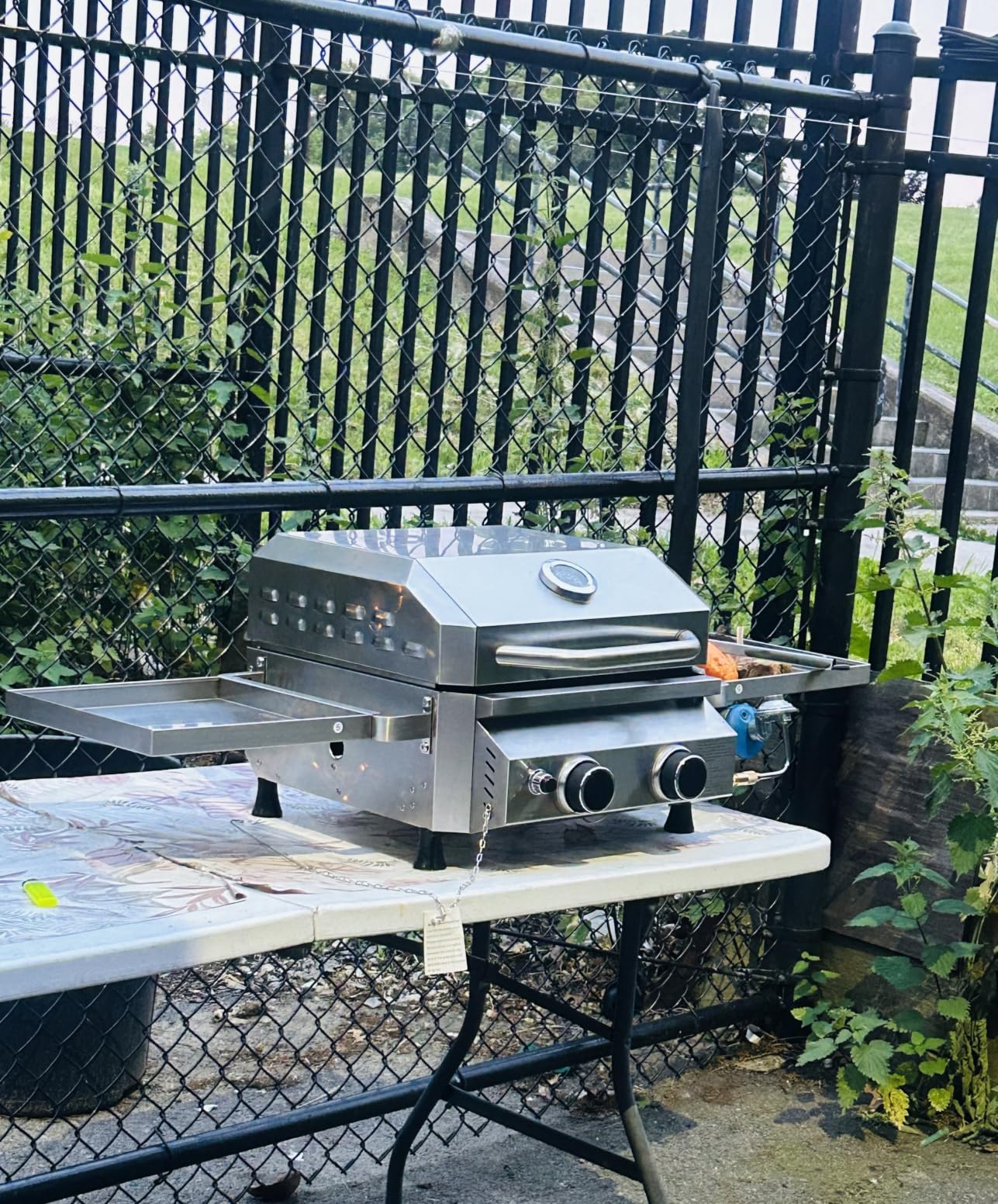 3-Burner Propane Gas Grill with Side Burner, 34,000 BTU Stainless Steel BBQ Grill - Heavy-Duty Porcelain-Enameled Grates for Patio and Outdoor Cooking customer photo 2
