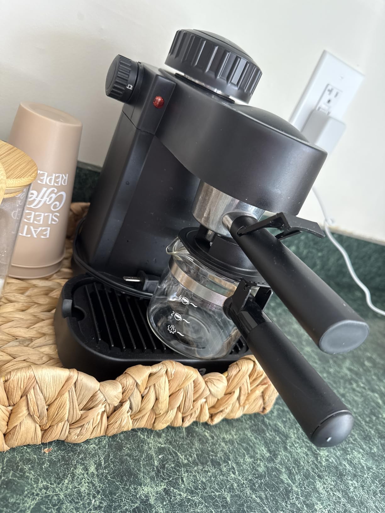 IMUSA Electric Espresso Cappuccino Maker 4 Cup Capacity with Milk Frother Black Coffee Machine for Home Barista Experience customer photo 2