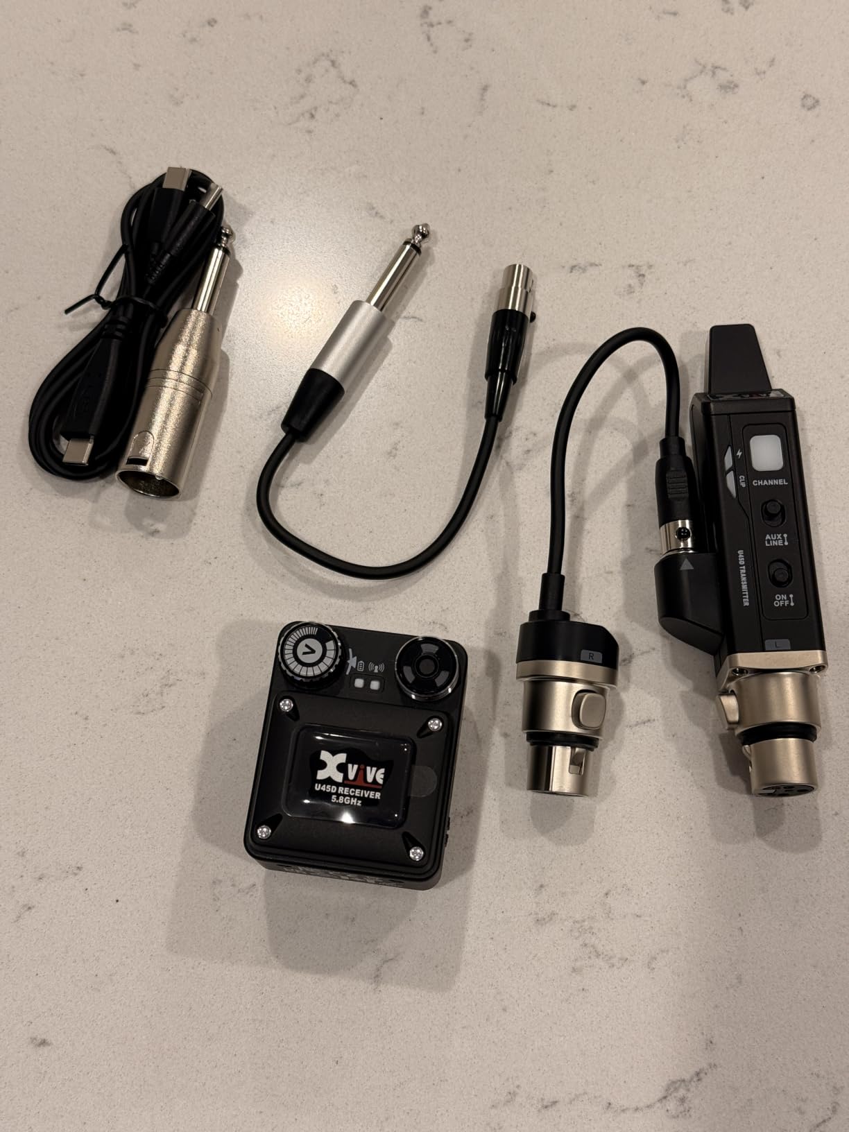 Xvive U45D True Stereo Wireless in-Ear Monitor System, 4 Monitoring Modes Stereo/L/R/Mix, 5.8GHz IEM for Musicians, Bands, Worship Teams, Dual XLR Inputs, Less Than 5ms Latency customer photo 2