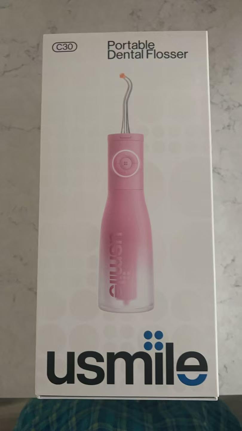usmile C30 Cordless Water Flosser, 300ml Tank, 5 Modes, IPX7, Black | S-Shaped Nozzle, USB-C Rechargeable Portable Oral Irrigator for Braces, Sensitive Gums, Teeth Cleaner, Home & Travel customer photo 1
