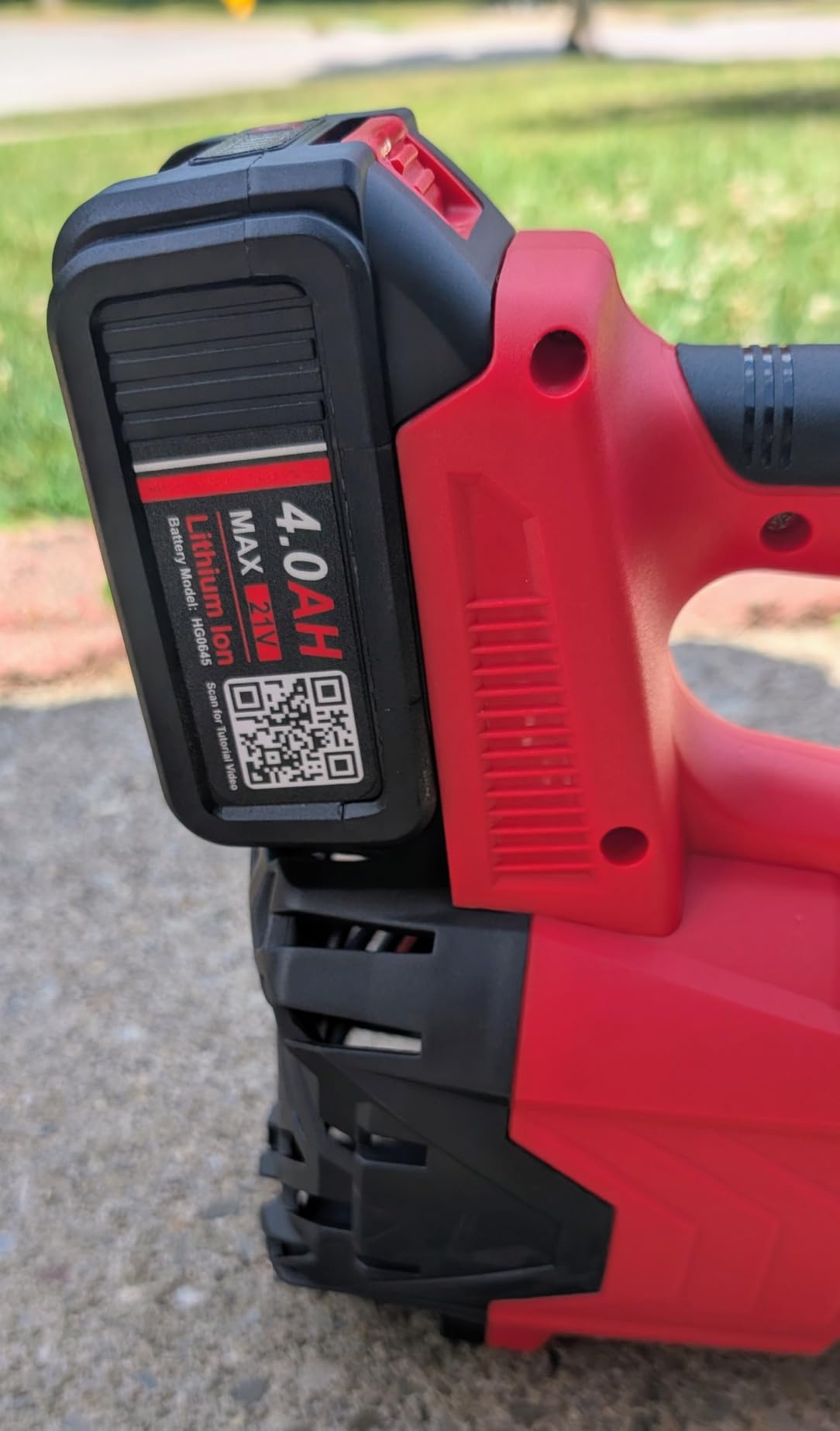 Electric Leaf Blower Cordless with Battery and Charger for Lawn Care Small | Portable Hand Held Lightweight 2 Speed Modes Leaves Blower 420CFM 150MPH with 2x4.0Ah Batteries for Patio Yard (Red) customer photo 1