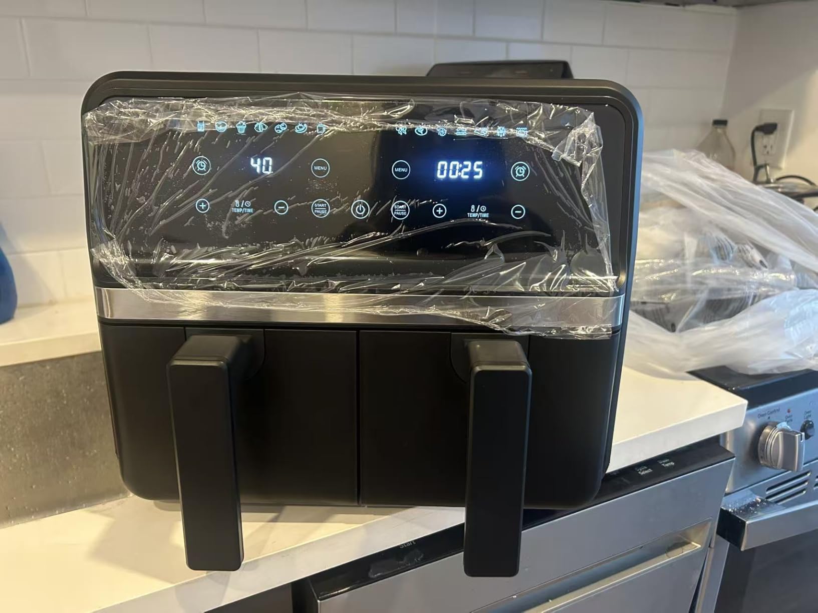 4QT+4QT Dual Basket Air Fryer - Digital Touchscreen, Smart Sync Finish, Auto Shutoff, 2 Independent Nonstick Dishwasher-Safe Frying Baskets - 8 Quart Digital Double Air Fryer customer photo 1