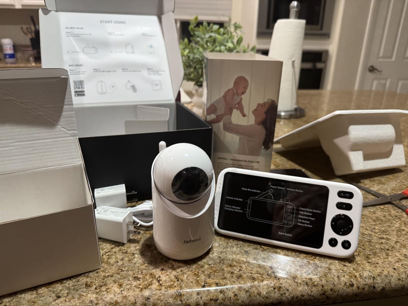 Jartoo Smart Baby Monitor with 2K Camera & Mount, 2000ft Long Range, 5.5